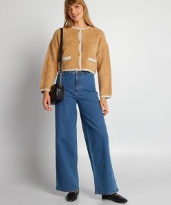 Gilet en maille bouclette - Beige