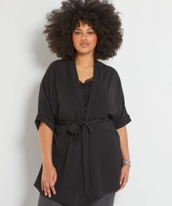 Gilet esprit kimono - noir
