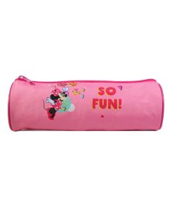 BAGTROTTER Trousse scolaire ronde DS Minnie Rose Fun - Rose