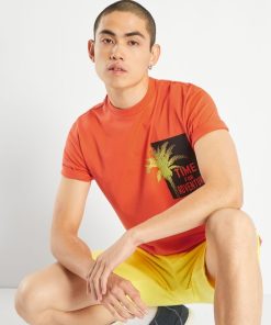 T-shirt en jersey avec print - Orange