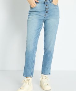Jean mom à taille très haute - L32 - Triple stone