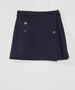 Jupe courte avec boutons devant - bleu marine