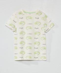Tee-shirt à motif pur coton - Blanc 'croco'