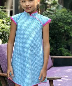 Robe chinoise  ANNAM - 'LA FAUTE A VOLTAIRE' - Bleu turquoise
