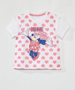 Ensemble t-shirt + short 'Minnie' - 2 pièces - rose/blanc