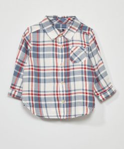 Chemise à carreaux en twill - Rouge