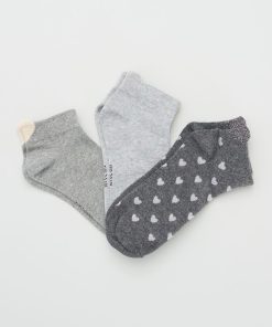 Chaussettes 'coeur' - Lot de 3 - Gris