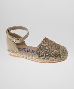 Espadrilles plates en toile - doré
