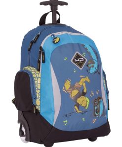 BODYPACK Sac à dos à roulettes recyclé Dinosaure - Bleu