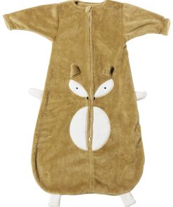 Gigoteuse 6-24 mois ludique en flanelle - Manches longues - Renard - Marron