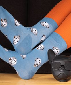 Chaussettes En Coton Hautes Chiens- Sockup- 36-44 - Bleu