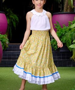 Robe longue bohème  2-en-1 fleurie  ESMERALDA - 'LA FAUTE A VOLTAIRE' - Jaune