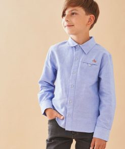Chemise chambray, - Bleu
