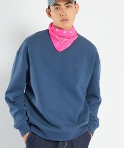 Sweat en molleton uni - Bleu