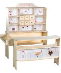 ROBA Marchande en Bois "Café & Shop" + de 100 Pièces d'Accessoires - Imprimé Glace - N/A