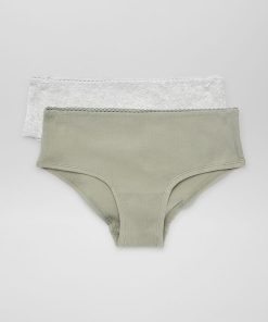Lot de 2 shorties en maille - Gris/vert