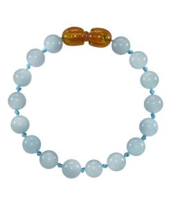 Bracelet pour bébé pierre naturelle - Aigue Marine Béryl - Bleu