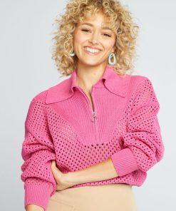 Pull col camionneur - Rose