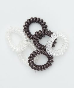 Lot de 6 chouchous tortis - blanc/marron