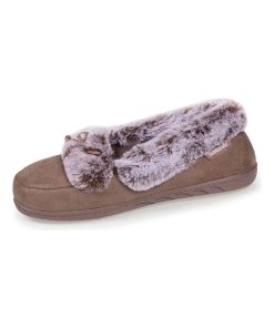 Chaussons mocassins Femme Taupe - Marron