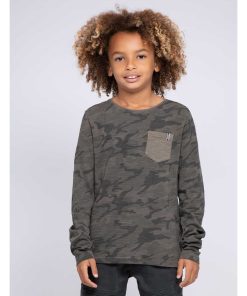T-shirt manches longues col rond JINGO-J - Kaki