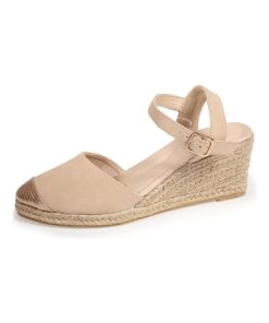Espadrilles fermées Femme talon Nude - Beige