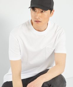 T-shirt large en jersey avec poche - blanc