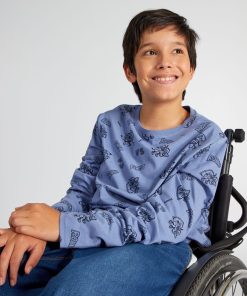 T-shirt en en jersey - Facile à enfiler - Bleu