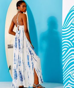 Robe longues tie and die - Bleu