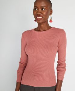 Pull en maille côtelée - Rose
