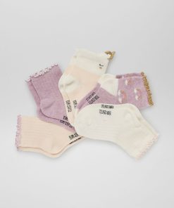 Chaussettes fantaisie - Lot de 5 - Violet/rose