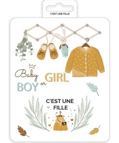 Carte à gratter - C'est une fille - Blanc