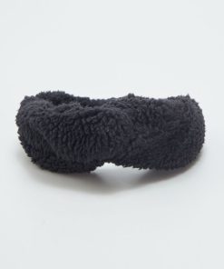 Bandeau torsadée en sherpa - Noir