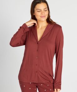 Haut de pyjama long - Bordeaux