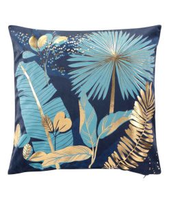 Housse de Coussin Collection Feuilles de prusseor - Bleu