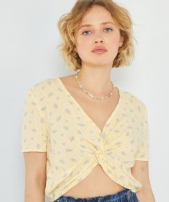 Blouse cropped - Jaune