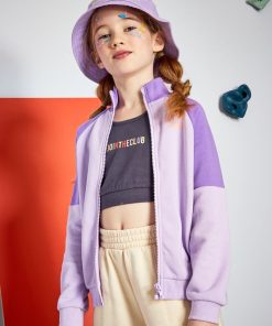 Sweat zippé en molleton - Violet