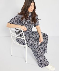 Blouse imprimée fluide 'Only Carmakoma' - Bleu