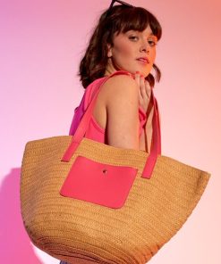 Sac cabas aspect paille - BEIGE