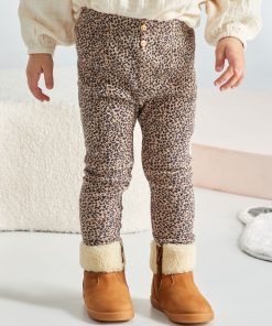 Legging en maille côtelée - Marron