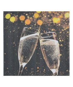 Lot de 20 serviettes en papier Coupe festive - Noir