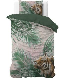 Parure de Lit Coton Tigre et Nature - Vert
