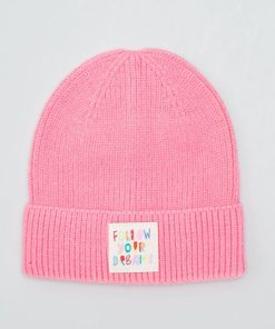 Bonnet en maille - Rose