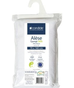 Candide - Alèse bébé éponge Zen 70x140cm blanc - Blanc