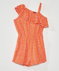 Combinaison short avec imprimé - Orange