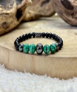 Bracelet équilibre en malachite - Vert
