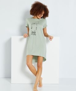 Chemise de nuit - vert d'eau chat