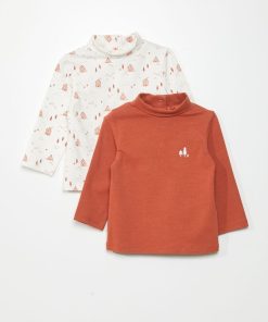 Lot de 2 sous-pulls imprimés - Blanc/orange
