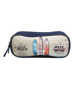 BAGTROTTER Trousse scolaire 2 compartiments Offshore Beige Van & Surf - Beige