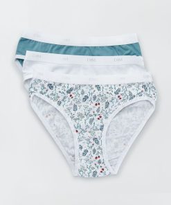 Culotte 'DIM' en jersey - Lot de 3 - Vert/fleuri